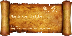 Marinkor Izidor névjegykártya